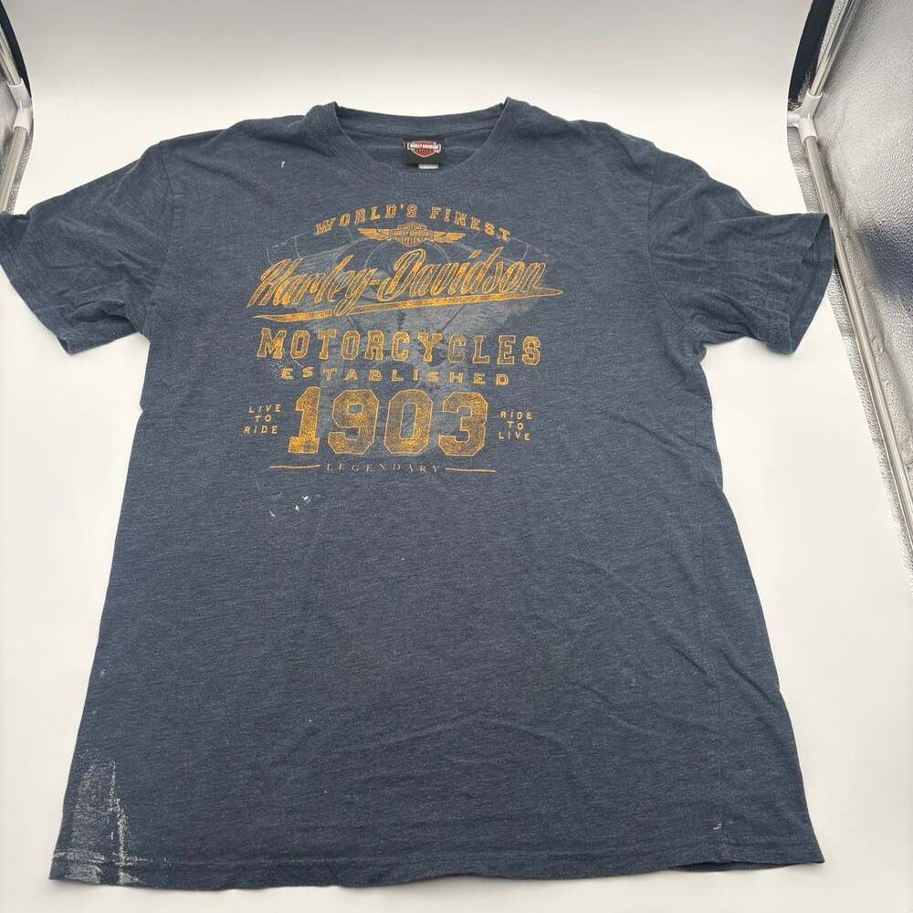 Harley-Davidson T-Shirt Blue Graphic 1903 Virginia Beach VA